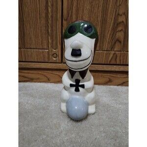 Snoopy Red Baron Flying Ace 7" Ceramic Figure Hand Painted B Sykes 1970 Peanuts